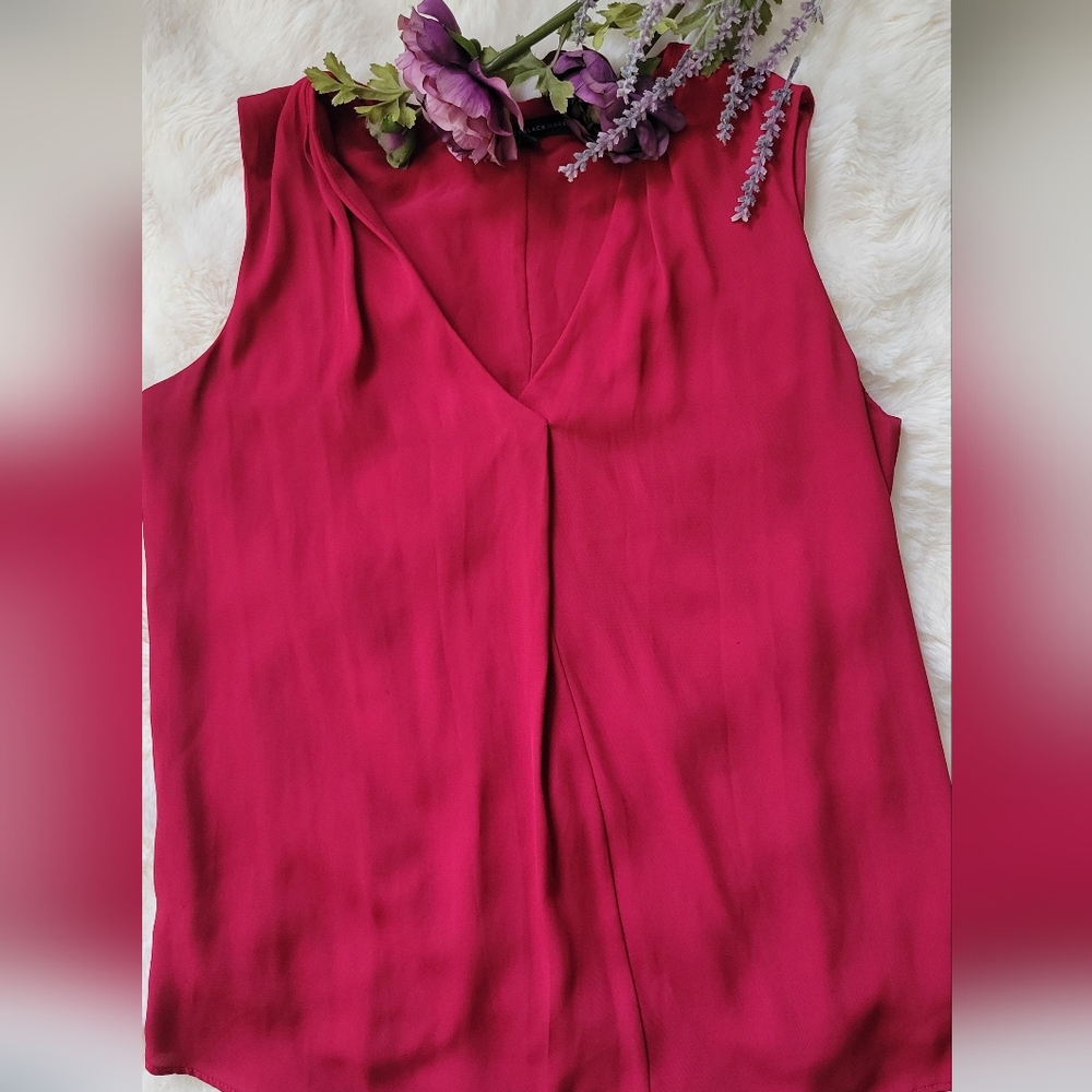 White House Black Market Wine RED Sleeveless Blouse